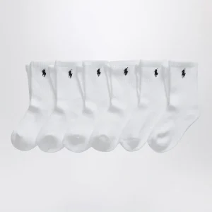 Set di tre calze bianche con logo