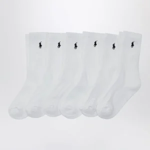 Set di tre calze bianche con logo