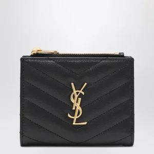 Portafoglio bi-fold Cassandre matelassé nero