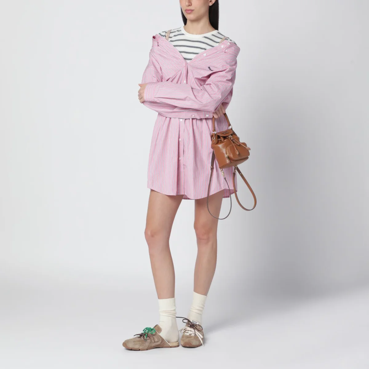 Zaino piccolo color Cognac in pelle – Image 3