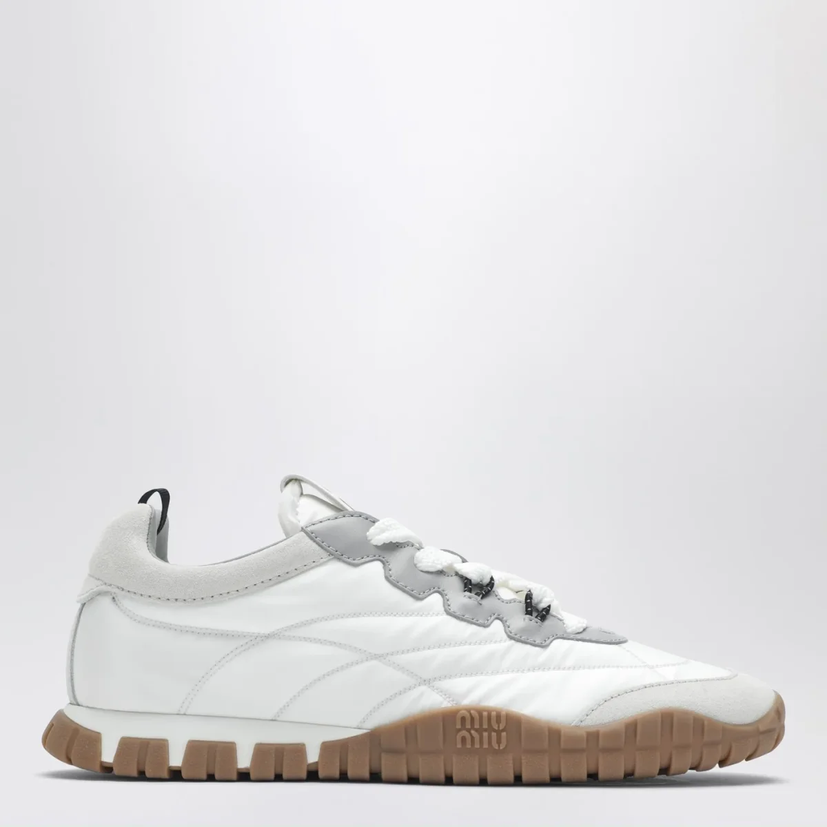 Sneaker Tyre bianca in tessuto tecnico e suede