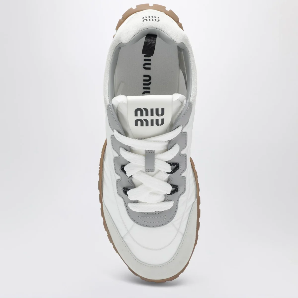 Sneaker Tyre bianca in tessuto tecnico e suede – Image 4