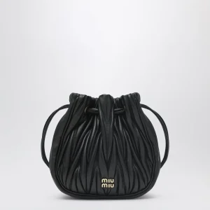 Pouch nera in nappa matelassé