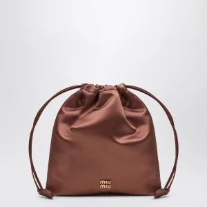 Pouch color Cacao in raso