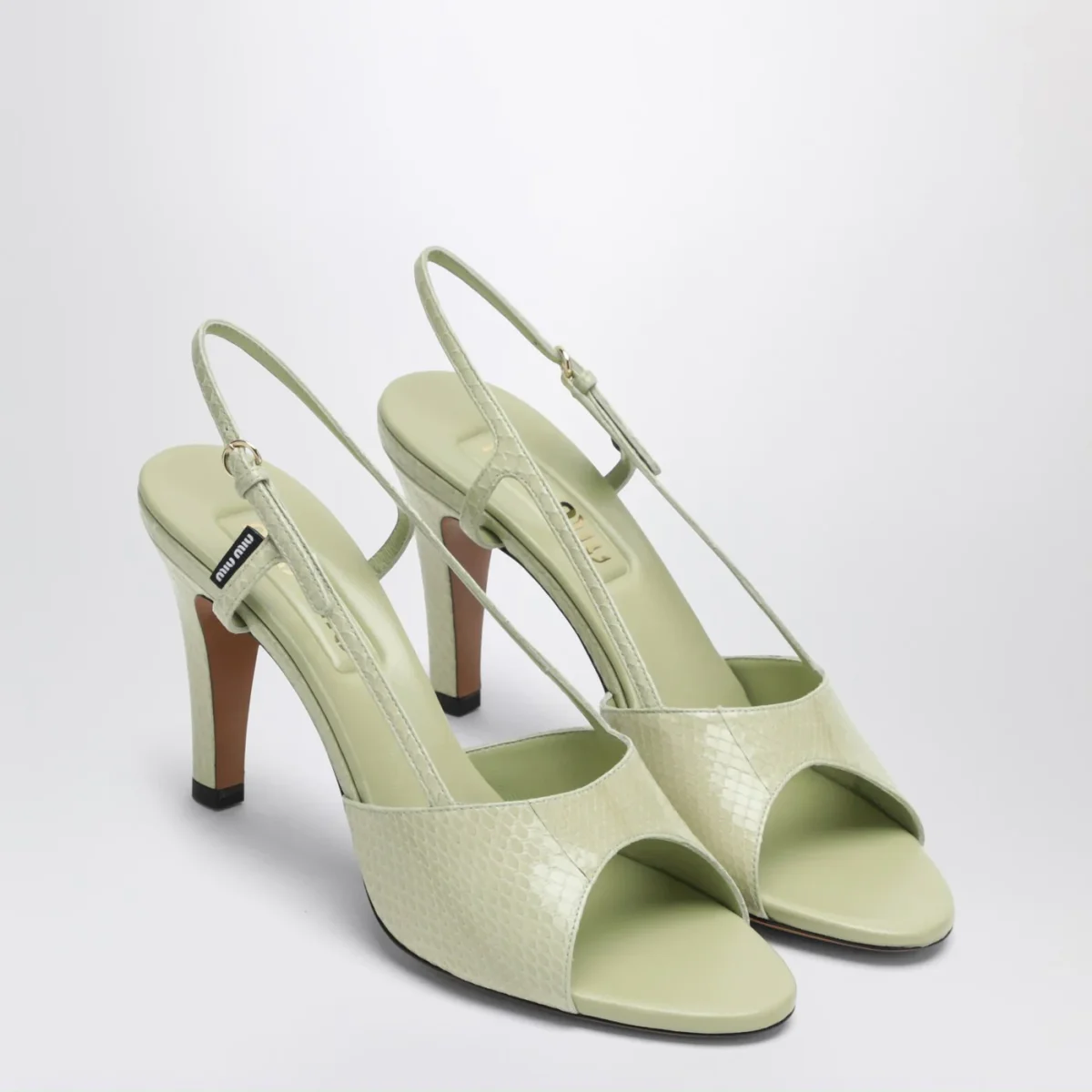 Sandali slingback color pistacchio in Ayers - Image 3