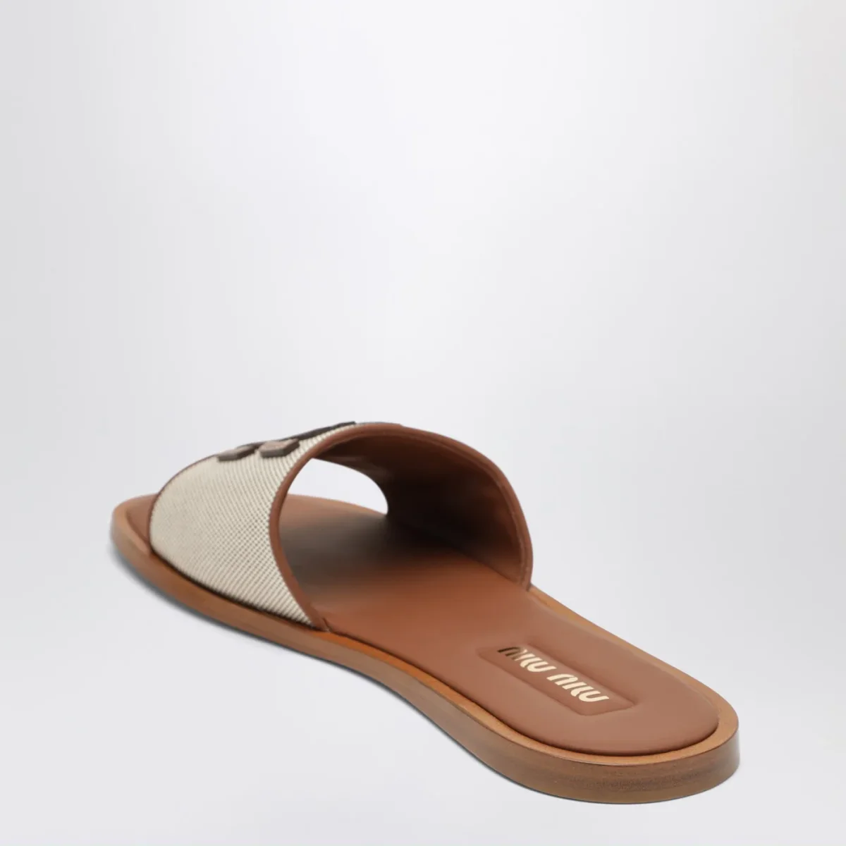 Sandali ciabatta in canvas e pelle - Image 5