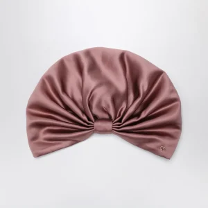 Turbante foulard rosa antico in seta