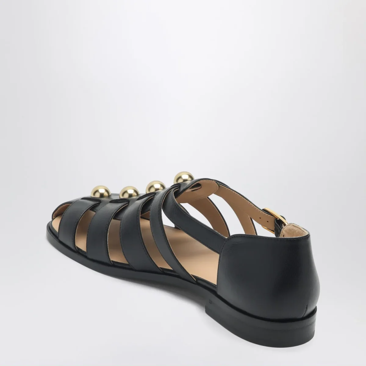 Sandalo Fisherman in pelle nero con borchie - Image 5