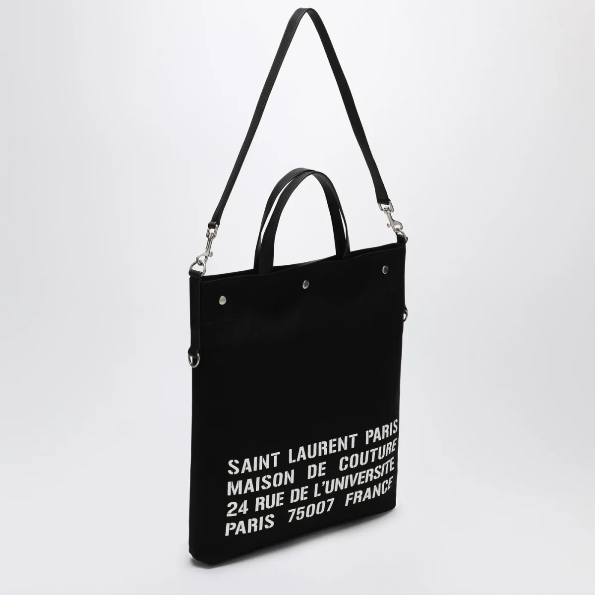 Borsa tote North/South nera in canvas – Image 4