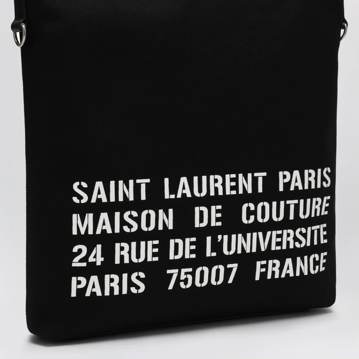 Borsa tote North/South nera in canvas – Image 7