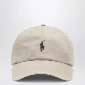 Cappello da baseball beige con logo