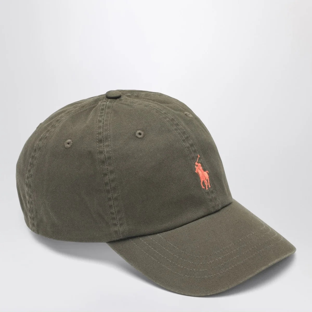 Cappello da baseball verde oliva con logo – Image 3
