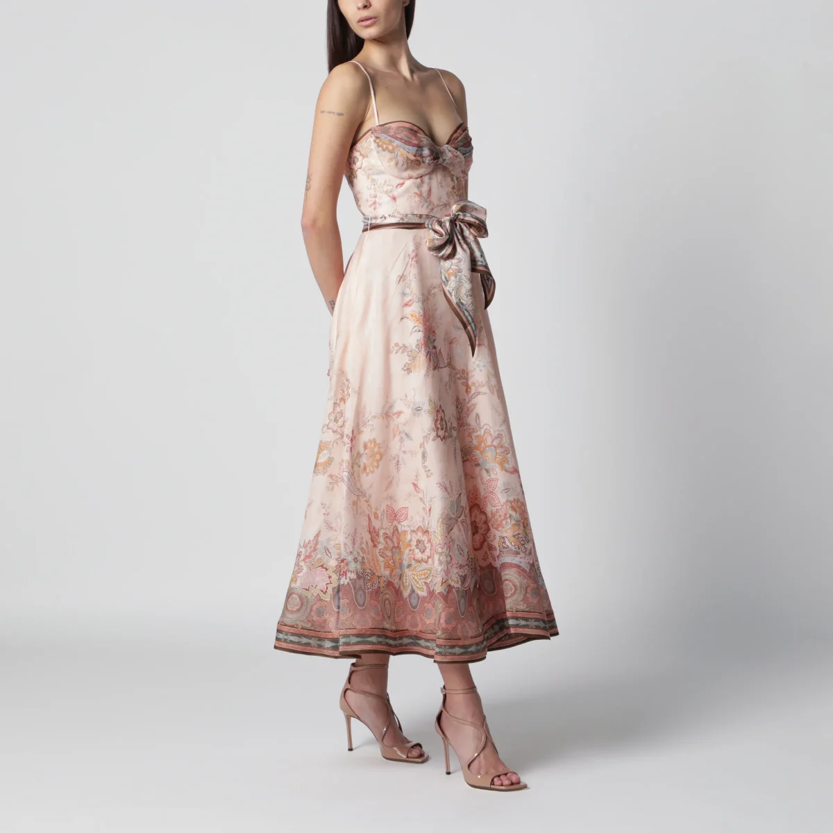 Abito midi Alchemy rosa motivo Paisley – Image 3