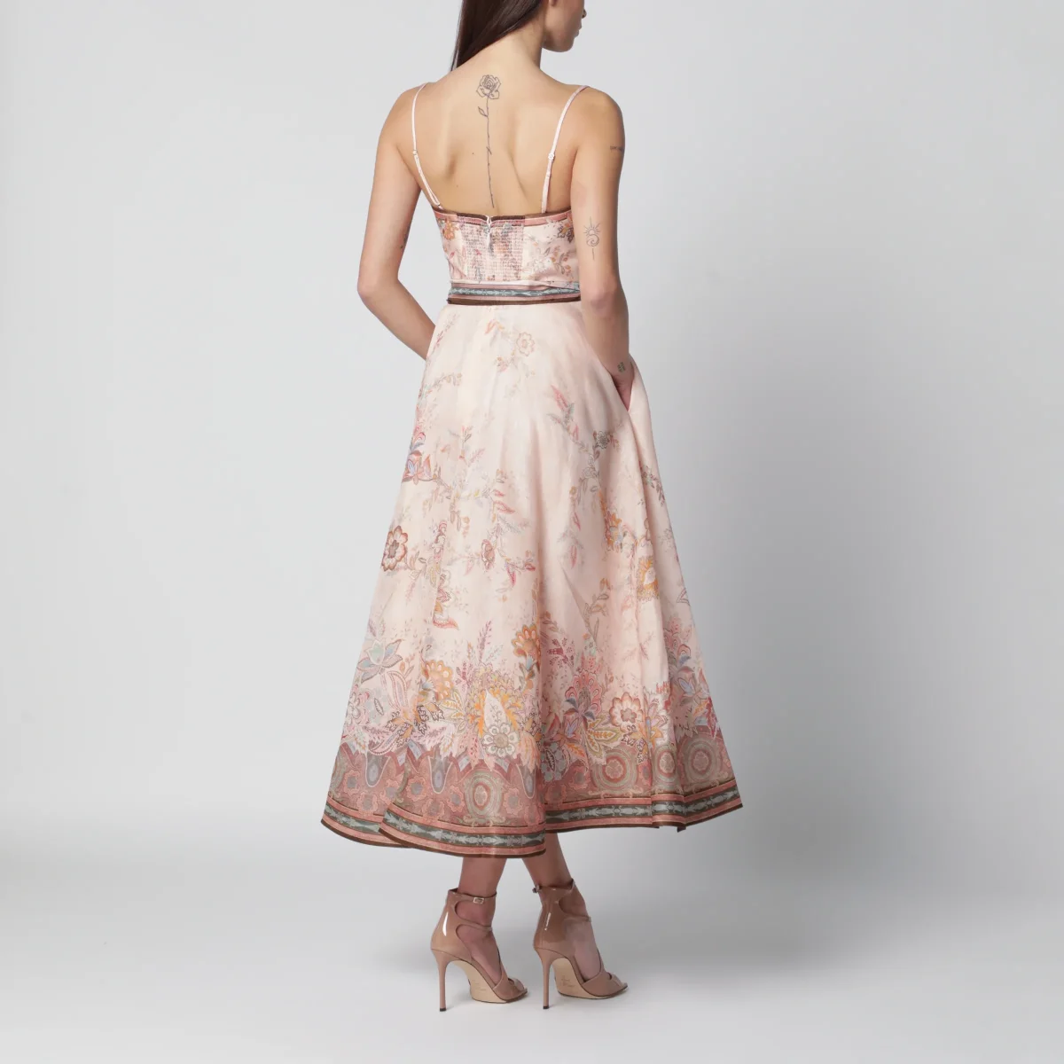 Abito midi Alchemy rosa motivo Paisley – Image 4