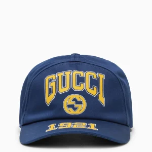 Cappello da baseball blu con logo