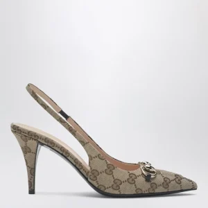 Décolleté slingback in Original GG con Morsetto