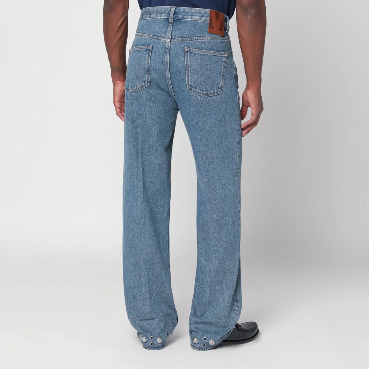 Jeans blu medio con cabochons – Image 5