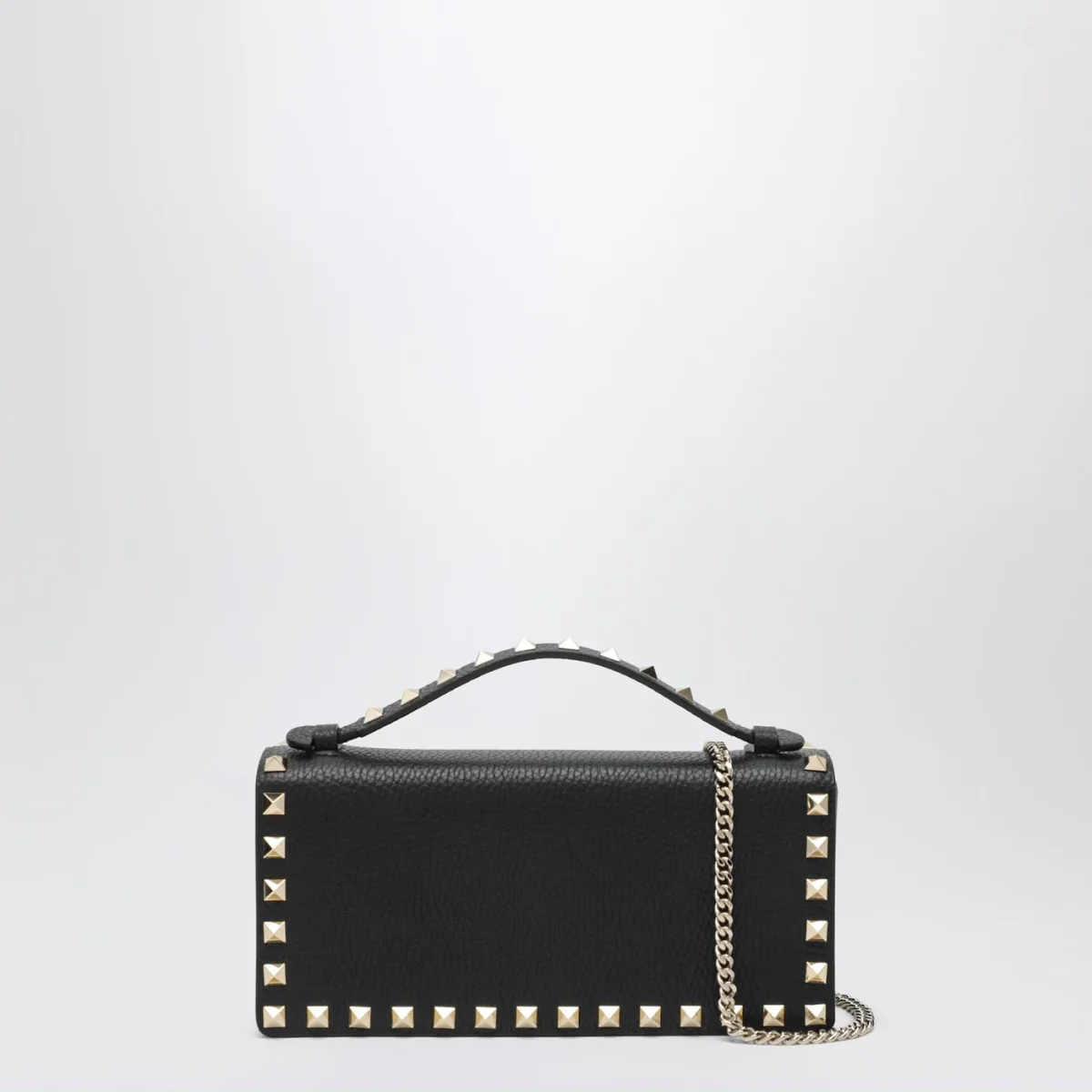 Portafoglio Rockstud con tracolla nero