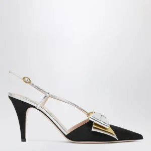 Décolleté Slingback Bowow nera con fiocco