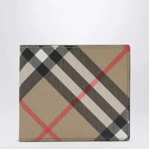 Portafoglio beige motivo Check