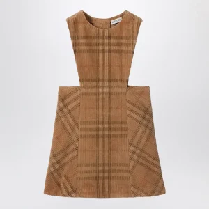 Salopette motivo Check in velluto a costine