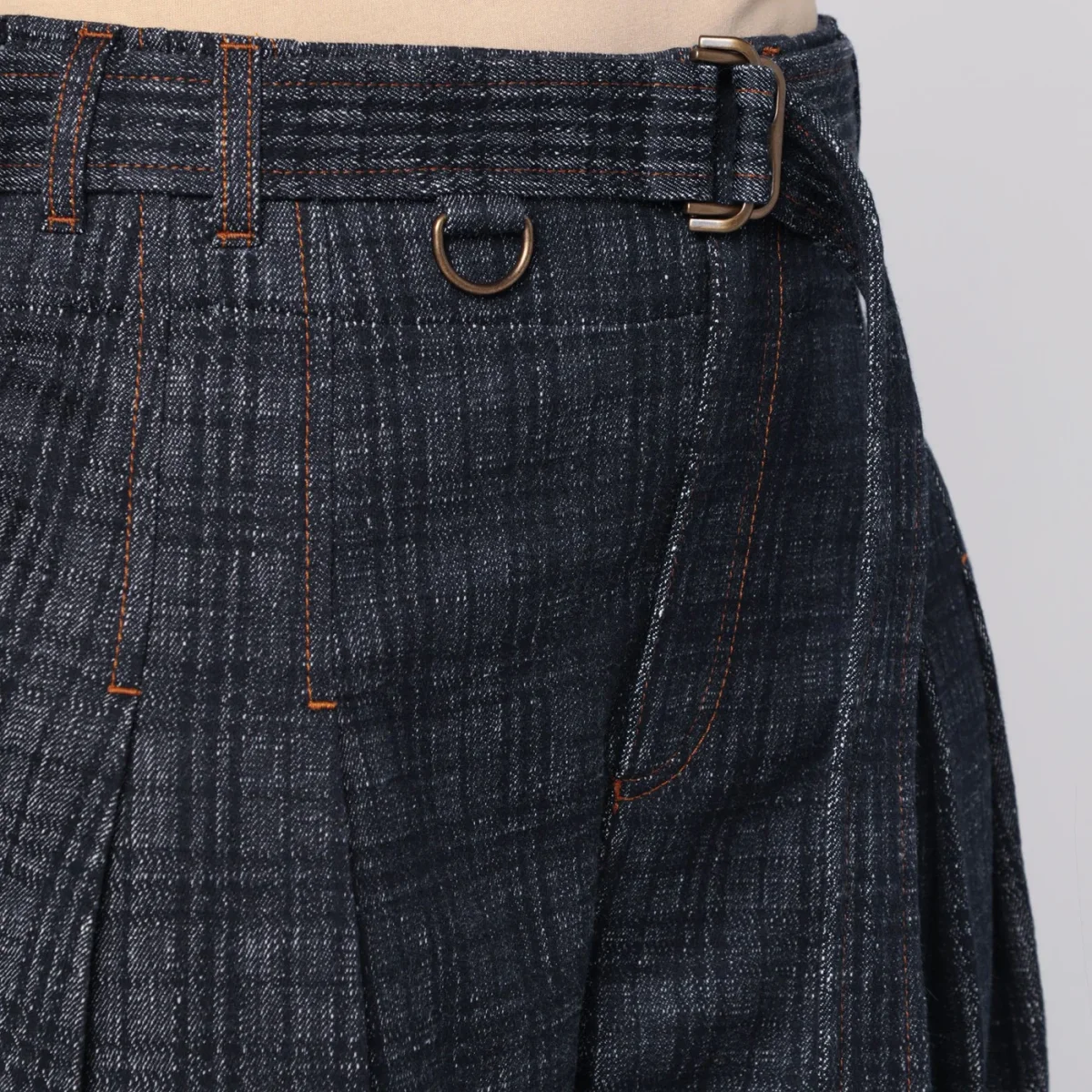 Jeans indaco in denim motivo Check - Image 6