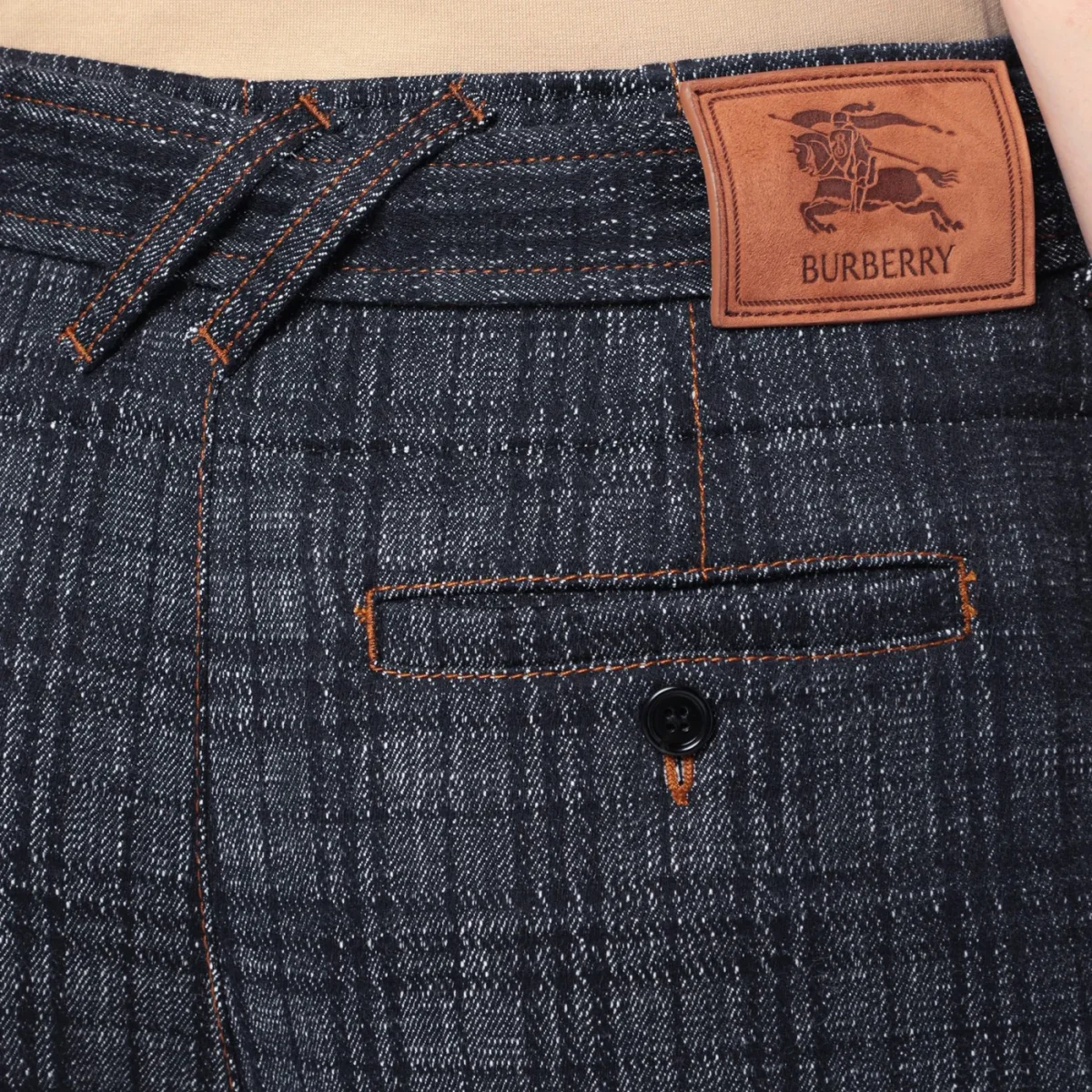 Jeans indaco in denim motivo Check - Image 7