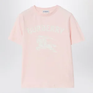 T-shirt rosa in cotone stretch con EKD