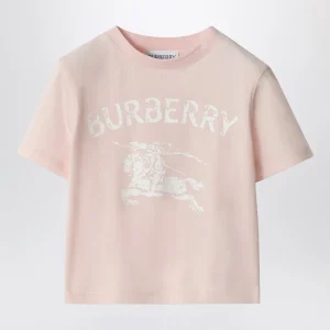 T-shirt rosa in cotone stretch con EKD