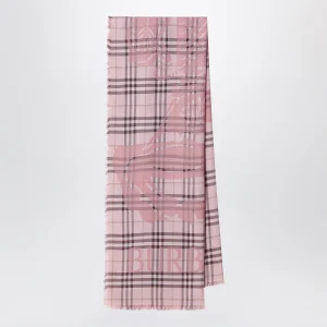 Sciarpa ampia rosa motivo Check con EKD