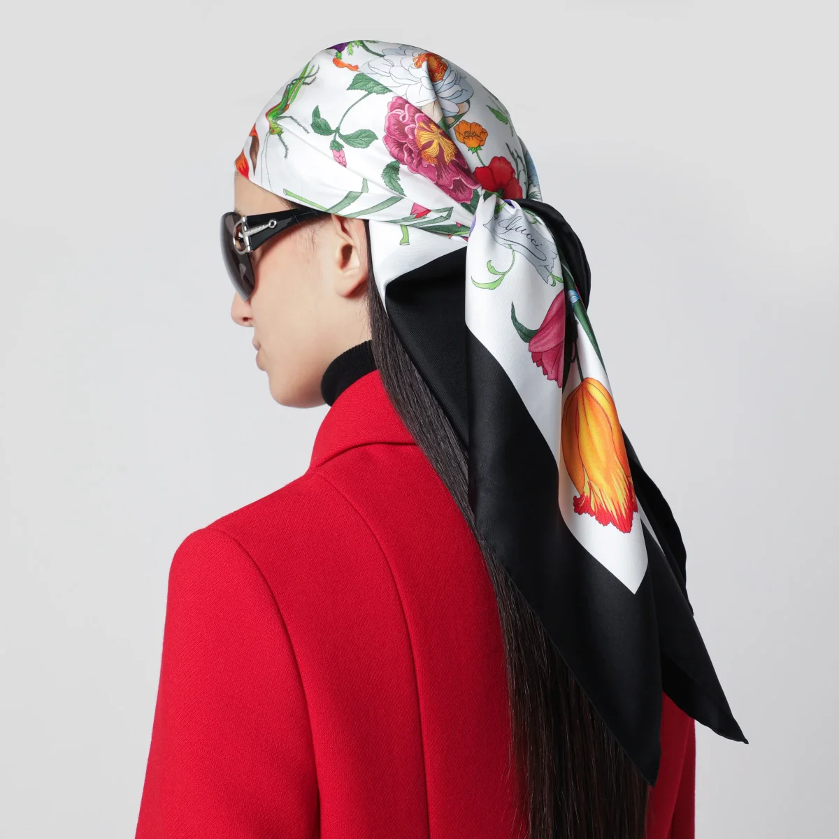 Foulard in twill di seta con stampa Flora – Image 3