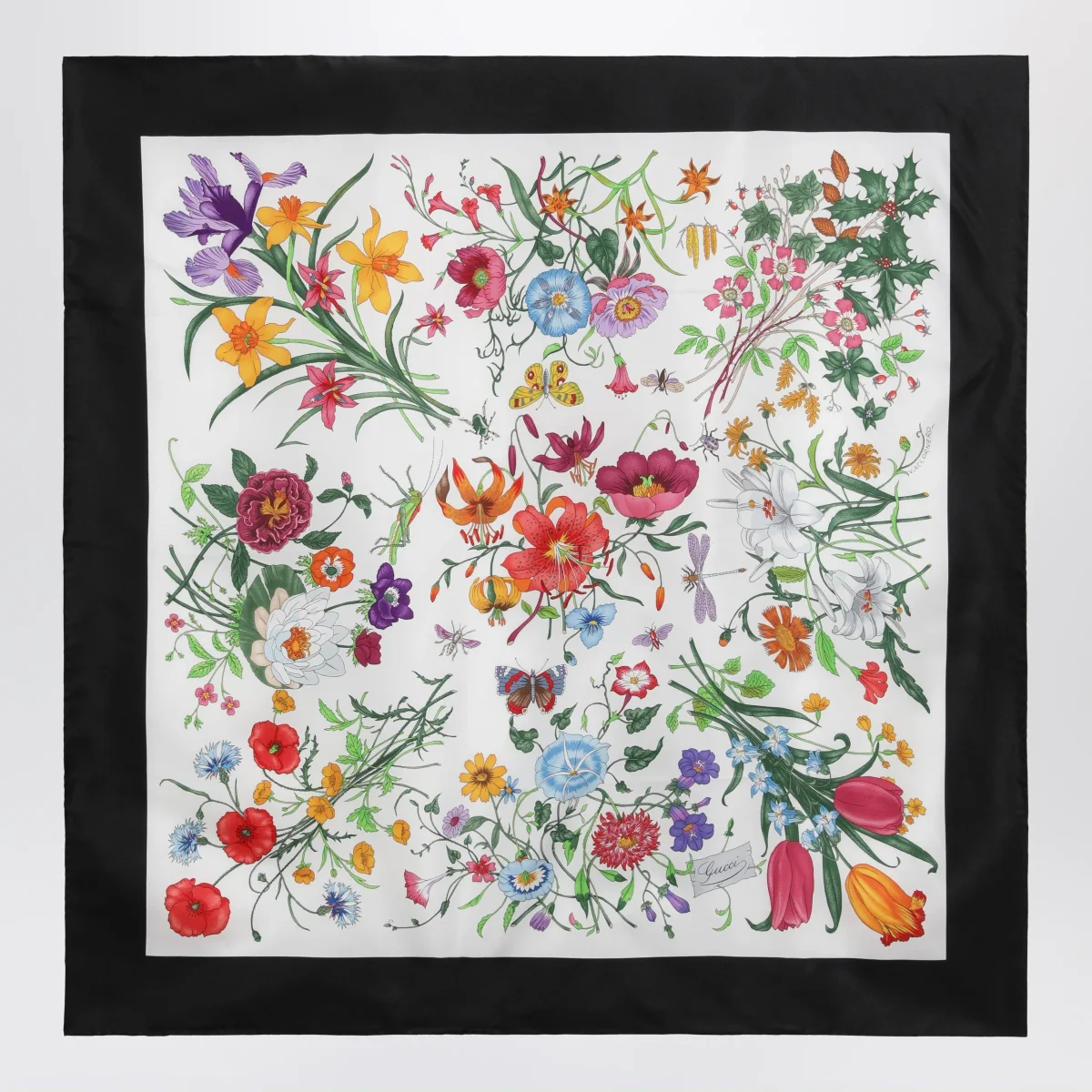 Foulard in twill di seta con stampa Flora – Image 4