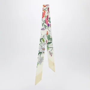 Foulard sottile in seta stampata gialla