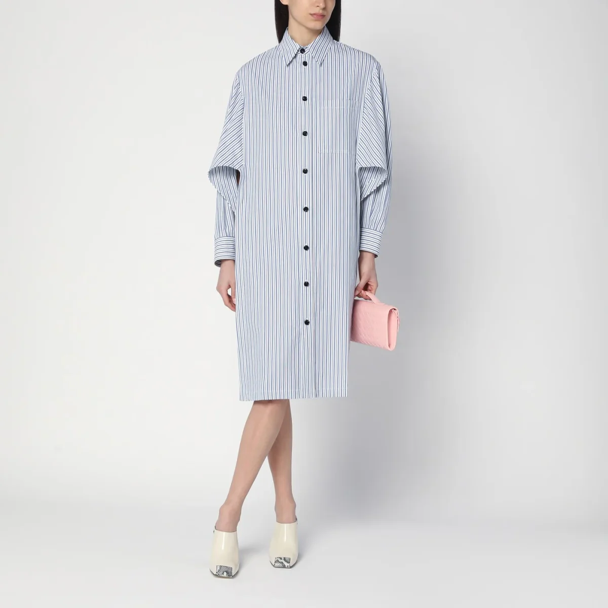 Abito chemisier midi con motivo a righe - Image 3