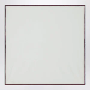 Coperta bianca in lana con nastro Web