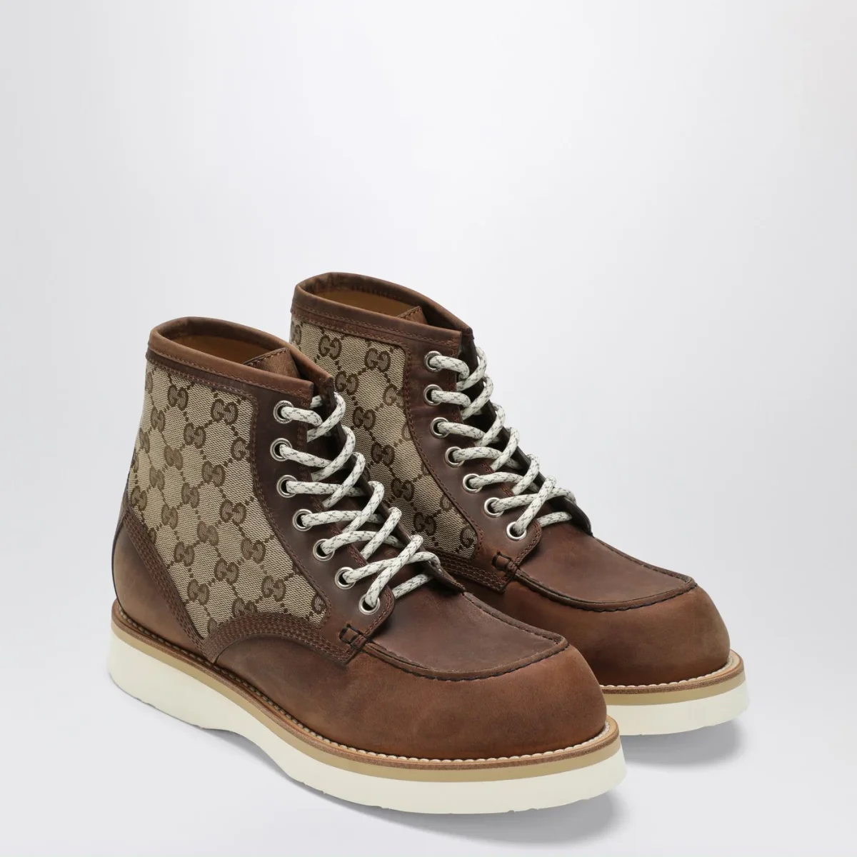 Stivaletto stringato con inserto GG - Image 3