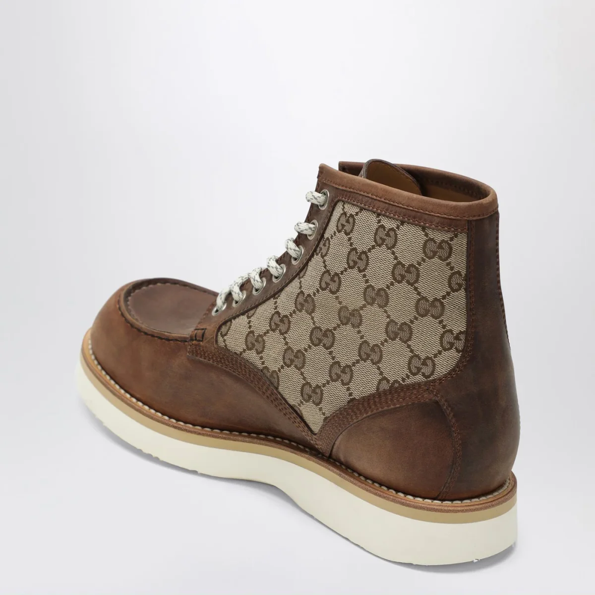 Stivaletto stringato con inserto GG - Image 5