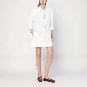 Abito chemisier bianco in popeline di cotone