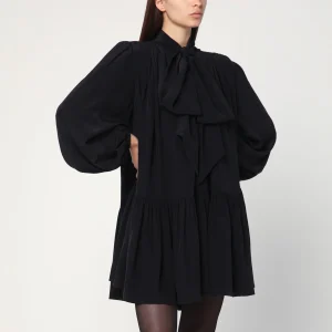 Abito lavallière nero in seta