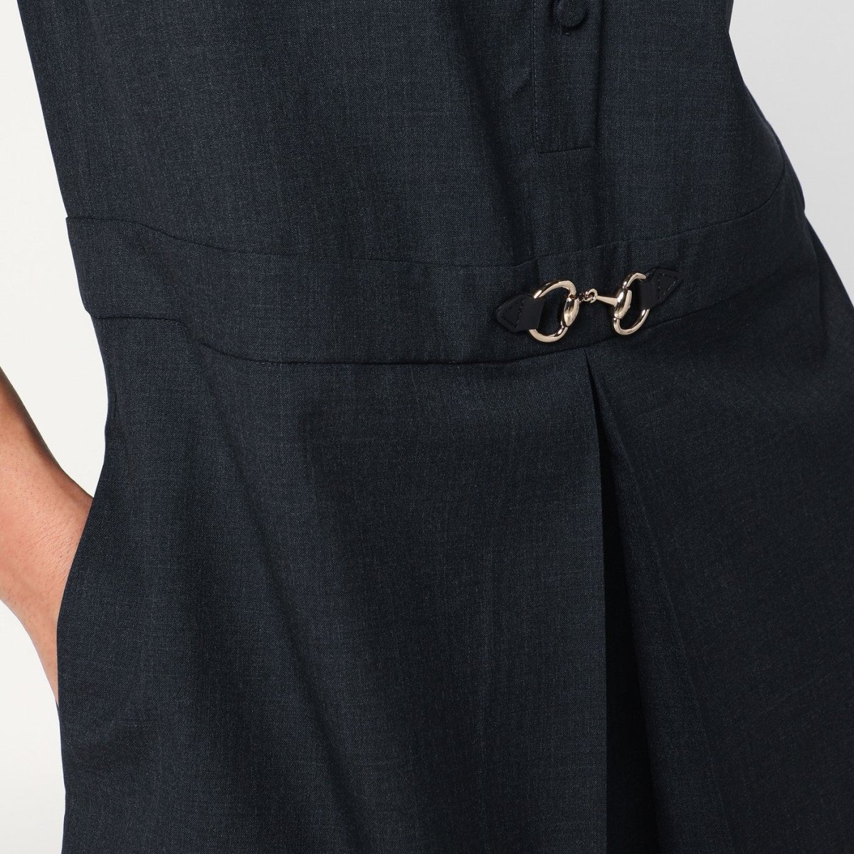 Abito chemisier grigio in lana - Image 5