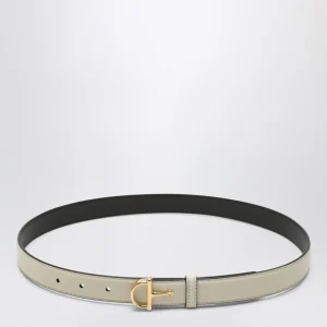 Cintura sottile avorio con fibbia mezzo Morsetto