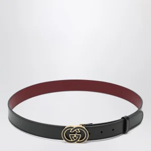 Cintura con fibbia incrocio GG nera