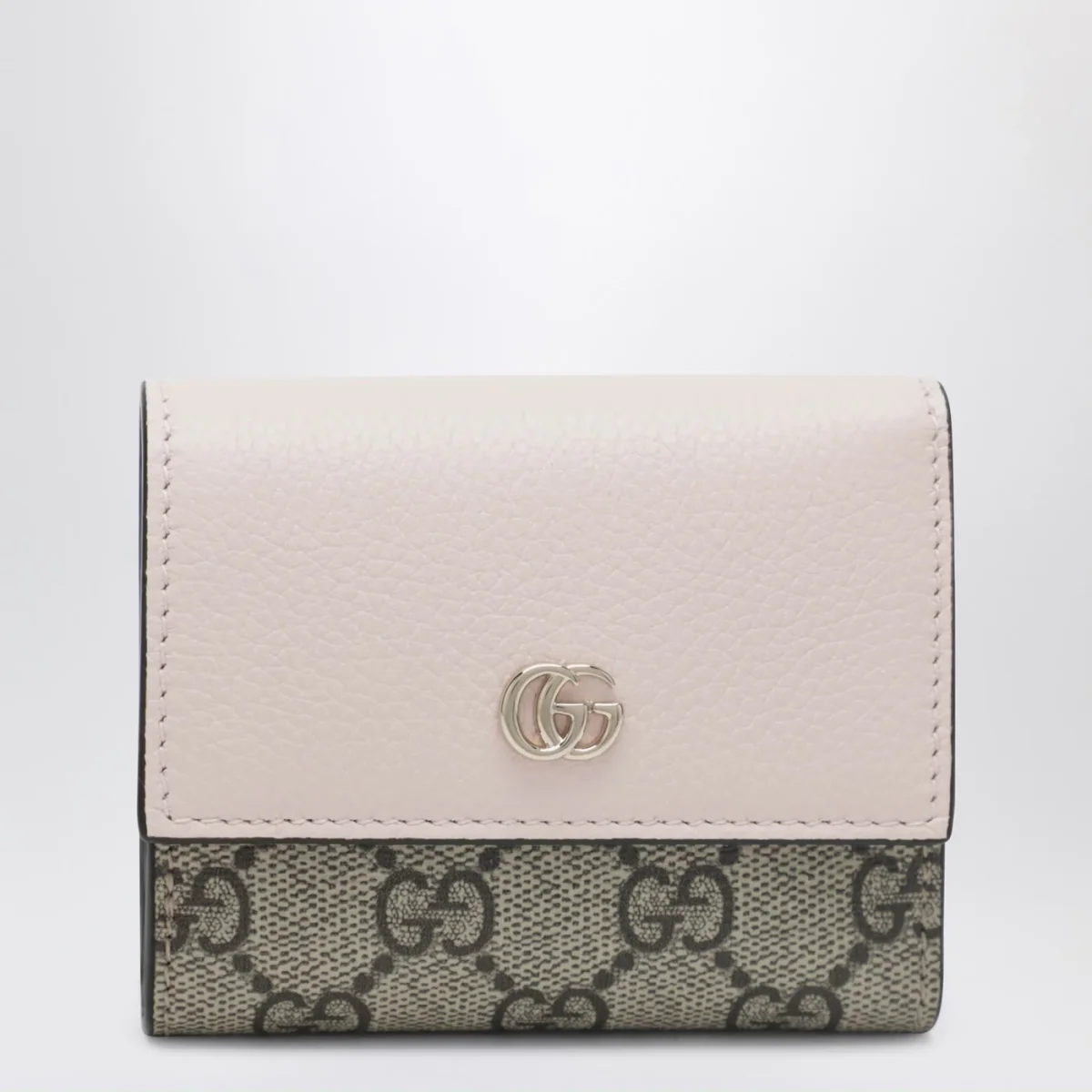 Mini portafoglio GG Marmont rosa/GG Supreme