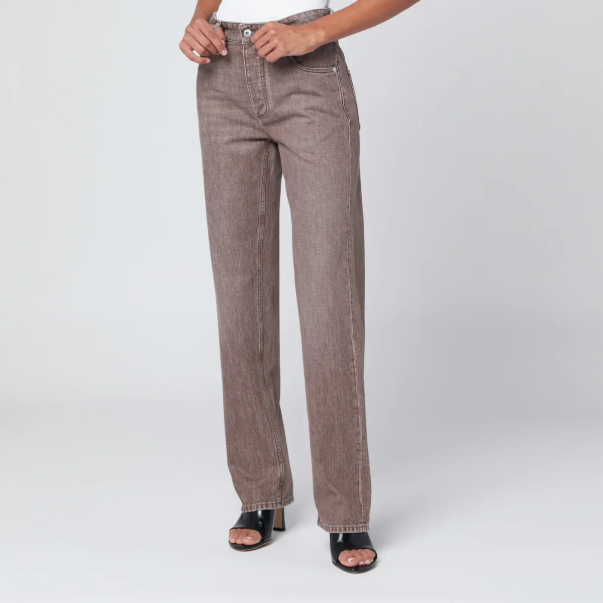 Jeans dritto marrone – Image 4