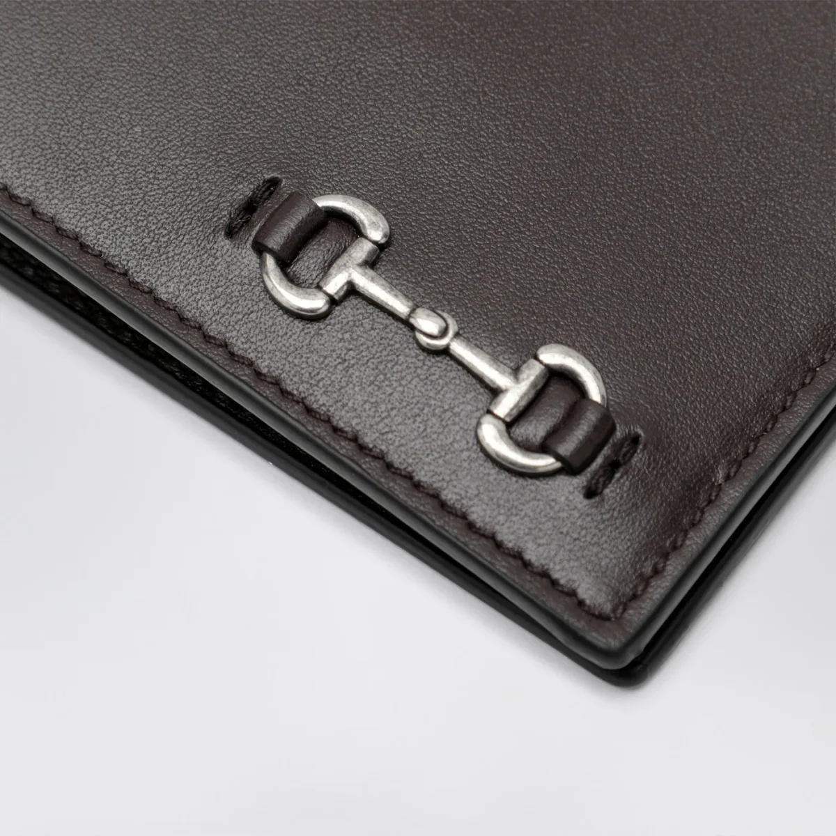 Portafoglio bi-fold cacao con Morsetto - Image 5