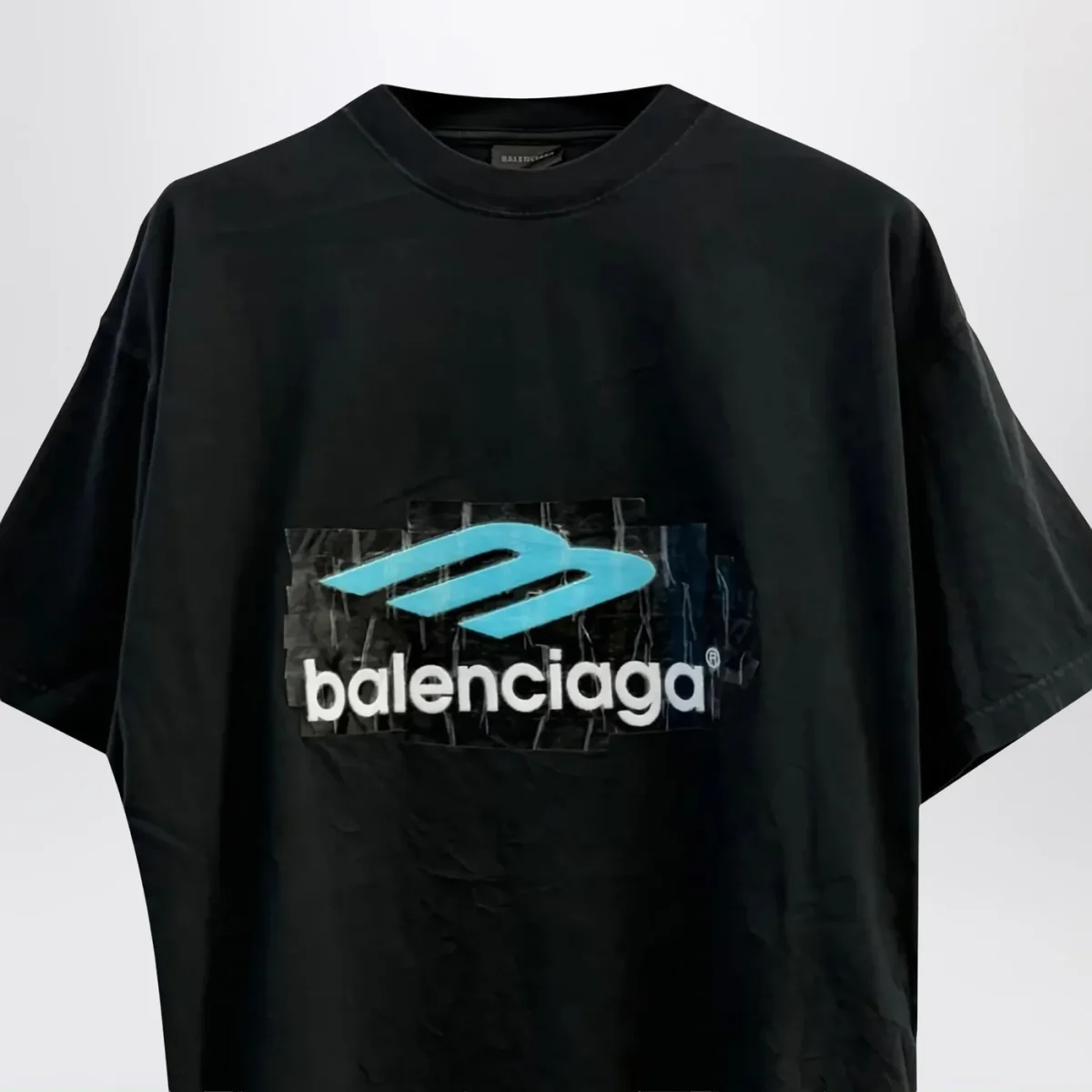 T-shirt oversize Washed 3B nera sbiadita - Image 3