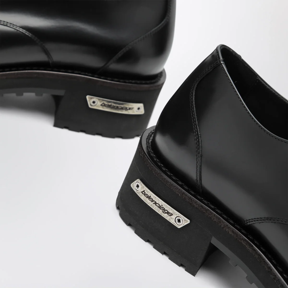 Derby Denom in pelle di vitello nera – Image 6