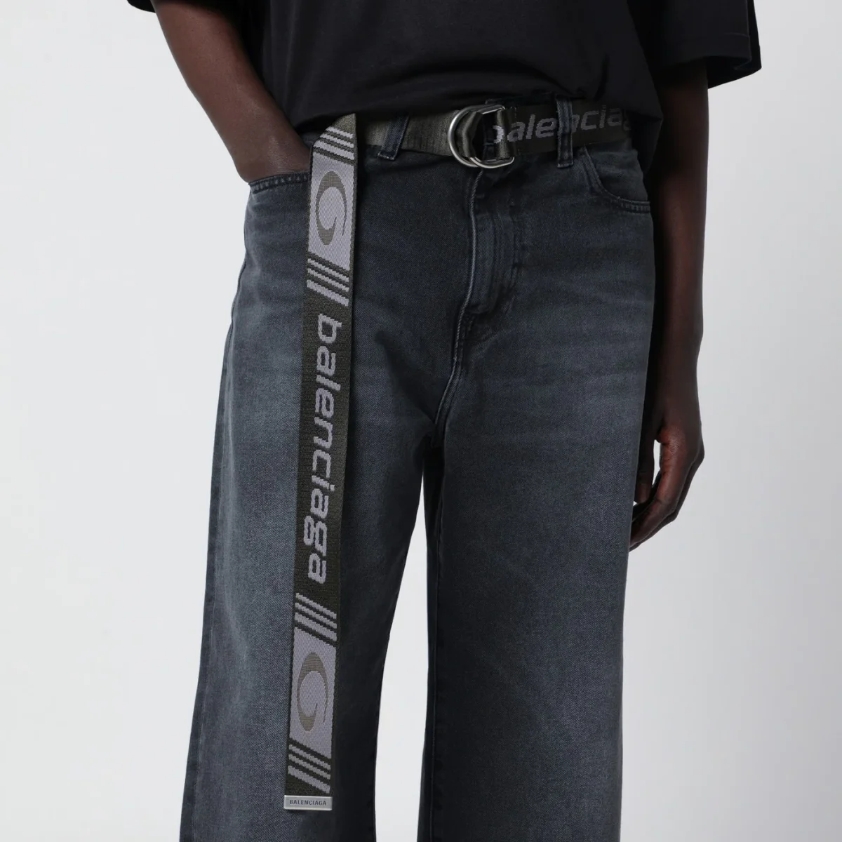 Cintura D Ring con motivo loop sports icon – Image 3