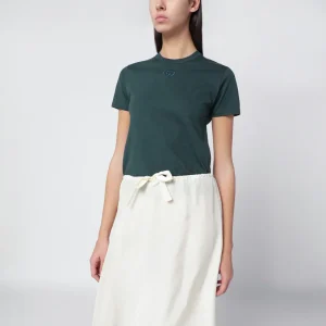 T-shirt verde in jersey di cotone