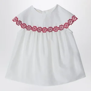 Abitino bianco in cotone GG jacquard